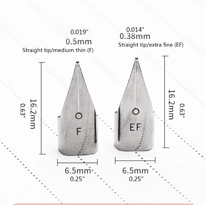 5 puntas pluma estilográfica 0,5 mm y 0,38 mm, opcionales, fáciles reemplazar, escriben sin problemas
