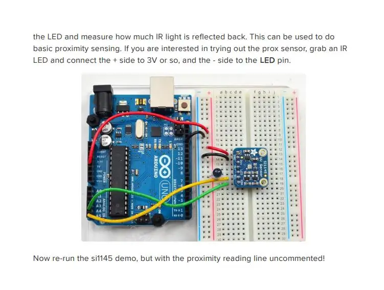 19823 Placa de conexión SI1145: índice UV/IR/Sensor visible Flora SI1145-M01-GM