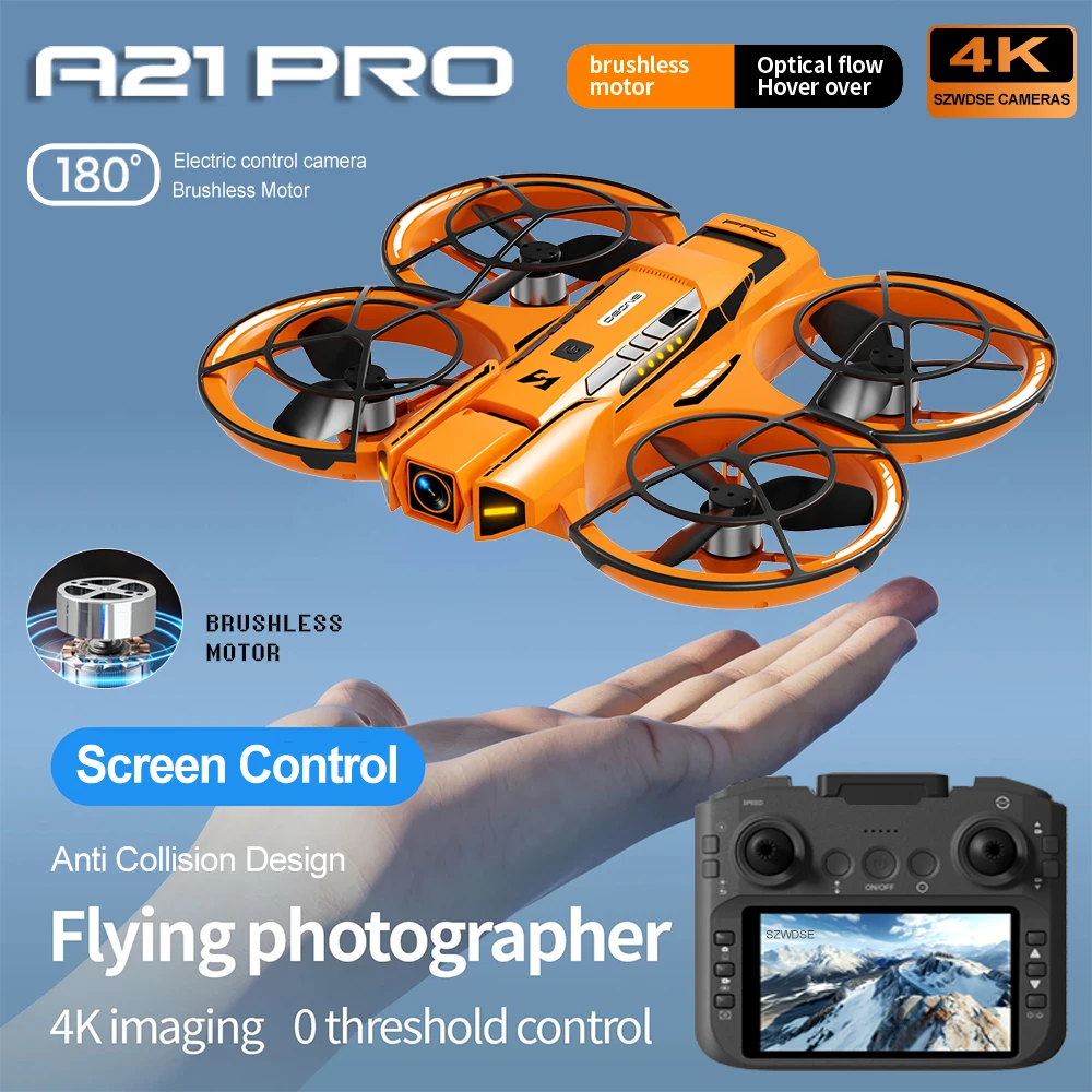 A21 PRO Drone 4K Profession HD Wide Angle Camera WiFi FPV Brush RC Dron Height Keep Helicopter large screen Quadcopter Kids Toys