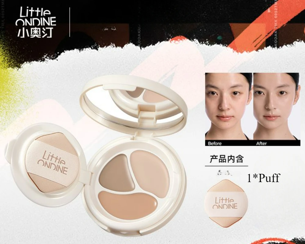 

Little Ondine 3Color Air Cushion Concealer to Cover Spots Pockmarks Black Circles and Sunken Eyes Face Makeup