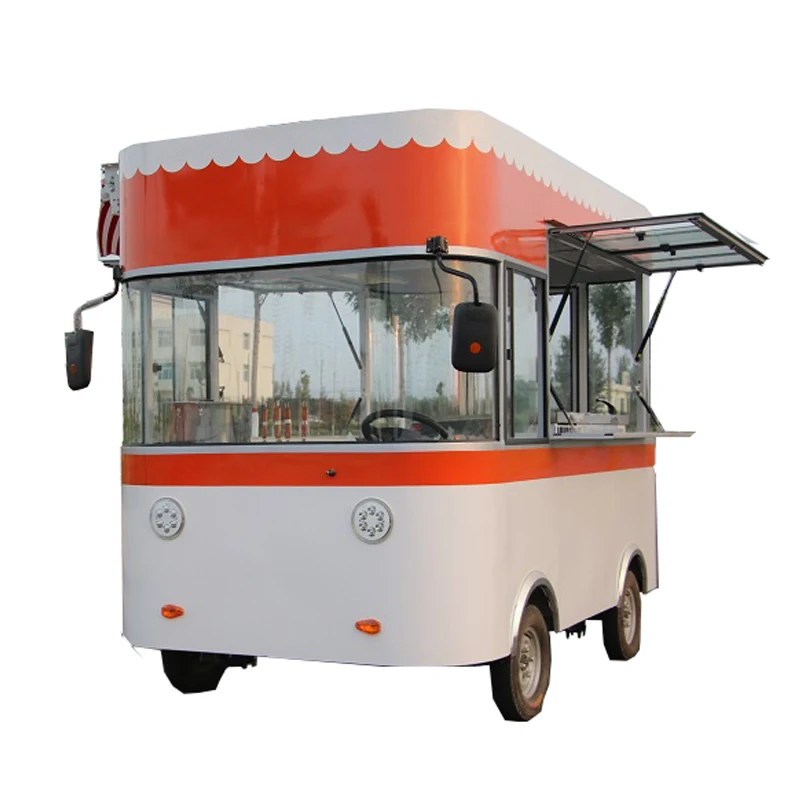 하이 퀄리티 다기능 모바일 스낵 판매 전기 푸드 카트, 버거 자판기 푸드 카트, 바퀴 4 개