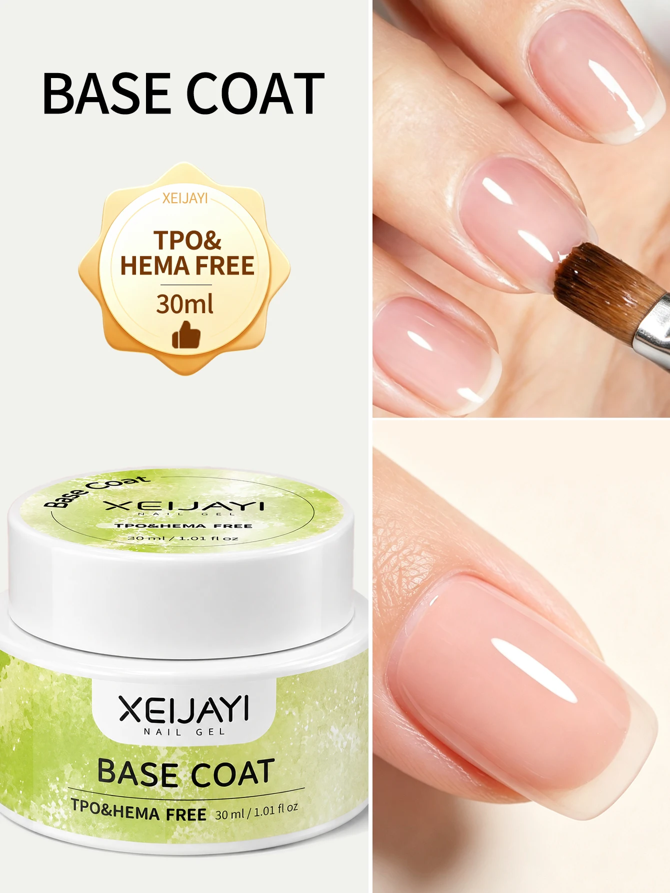 1Pc 30Ml Base Gel Base Coat Shine Finish and Soak Off LED Nail Lamp Perfect Nail Art Design