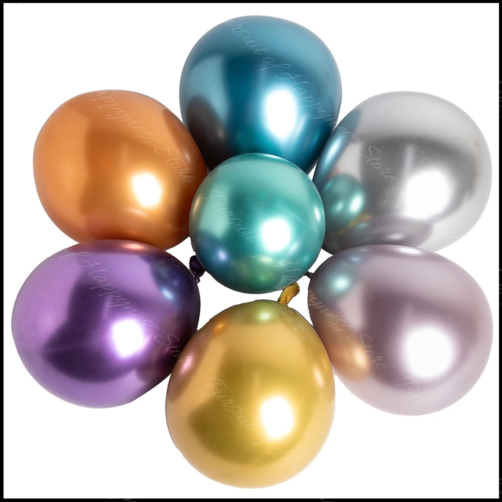 10/20/Pcs 5Inch Metal Birthday Balloons Metal Gold Chrome Silver Rose Gold Balloons for Birthday Baby Shower Wedding Party Deco
