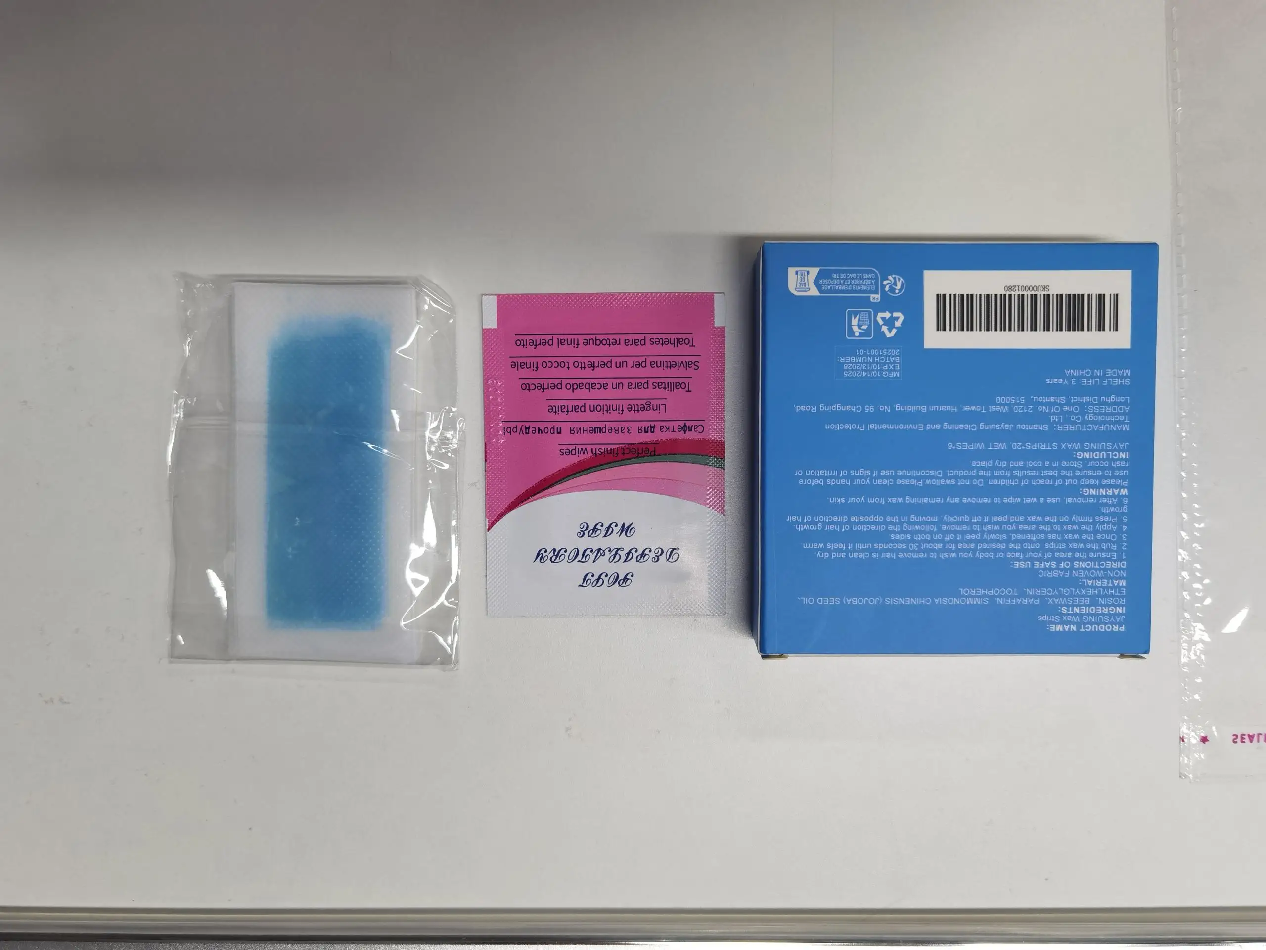 Jaysuing Gentle Hair Removal Wax Strips Painless Easy Use at Home For All Skin Types Face Body Arms Legs Smooth Skin