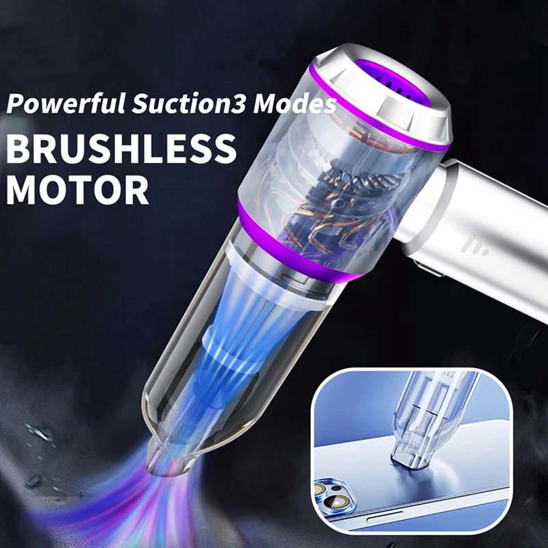 مكنسة كهربائية صغيرة محمولة للسيارة، منفاخ هواء مضغوط ومضخة هواء محمولة باليد