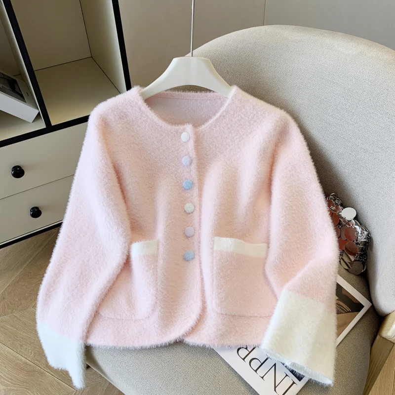 

Chic Knitwear Jaet Women's Autumn Winter Loose Casual Single Button Slimming Top Faionable Polyester Fiber 00%