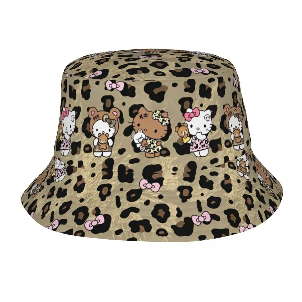

Шляпа-панама Hip Hop Leopard Kittys, легкая спортивная шляпа унисекс для активного отдыха, летняя пляжная шляпа, панама