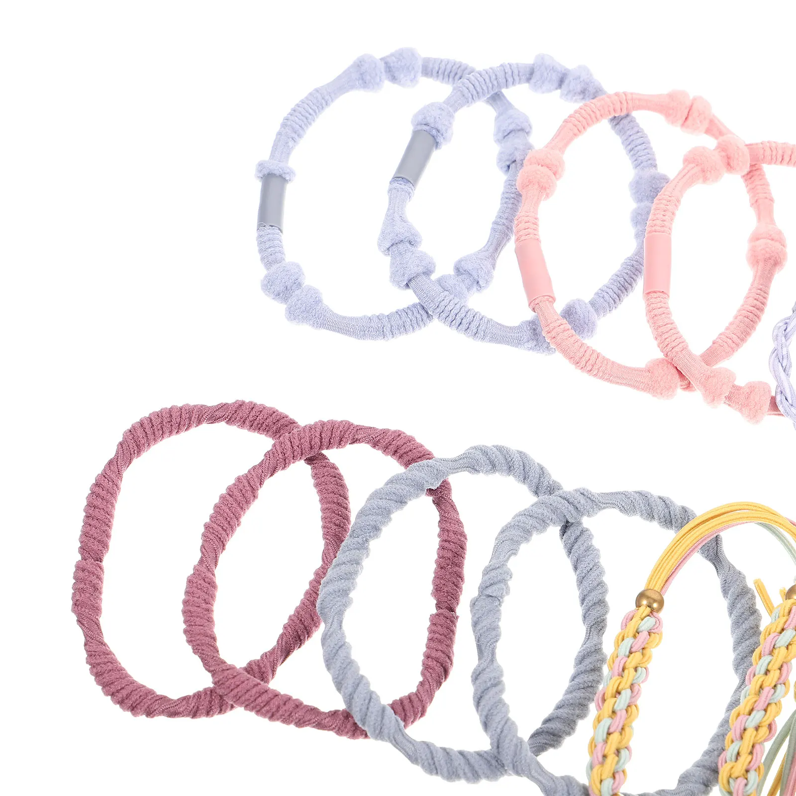 

20pcs Retro Hair Tie Vintage Nylon Rubber Elastic Bohemian Accessories for Women Girls Styling Ponytail Holders