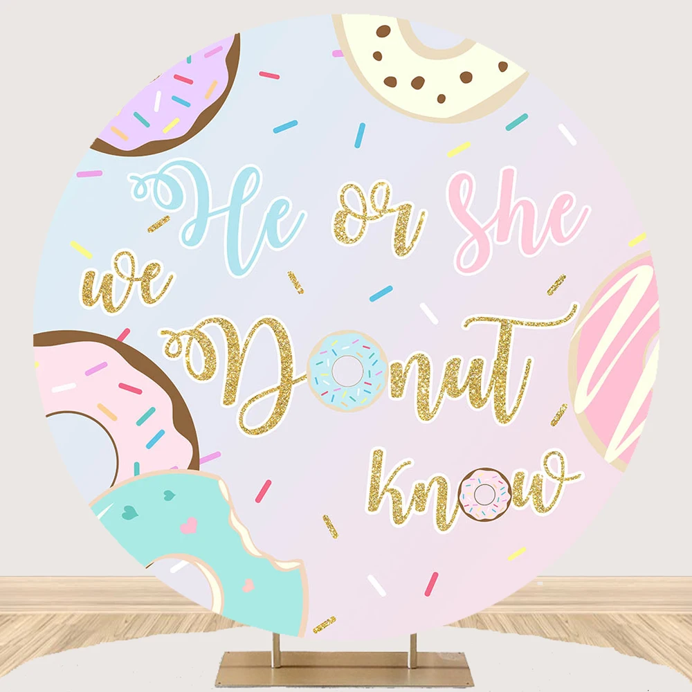 Baby Gender Reveal Party Round Photography Background Prop Boy Girl Birthday Various Custom Backdrop Newborn Portrait Studio
