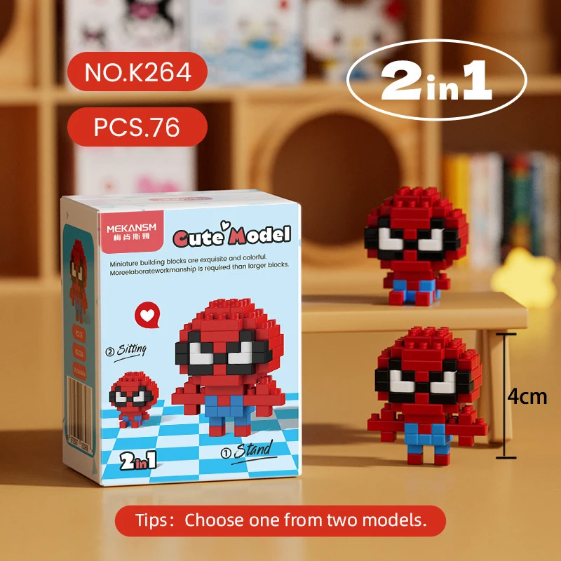 2IN1 Deadpool lega Building Blocks Marvel Legends Disney Spider Man Building Blocks Blocks Cartoon building block for Kids Toys