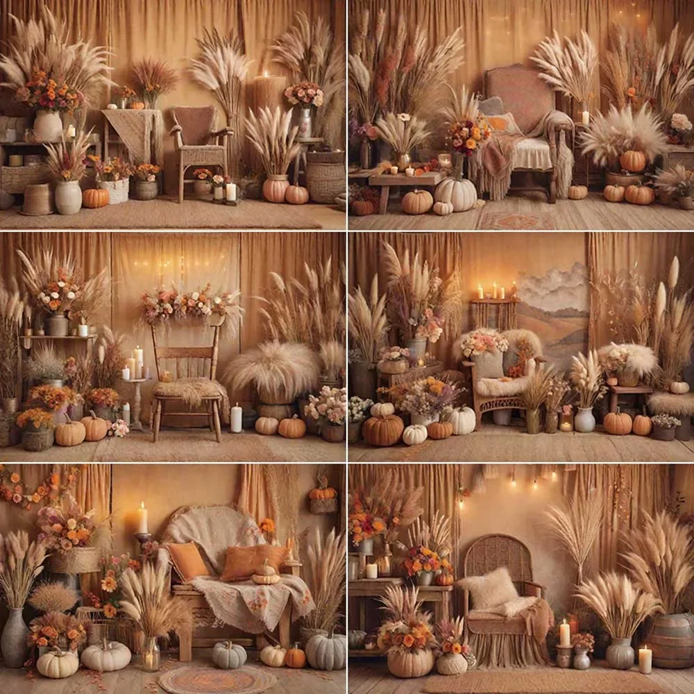 

MOON.QG Thatch Party Photography Background Thathch Thanksgiving Cowboy Photozone Backdrop Children Photo Studio Photozone Props