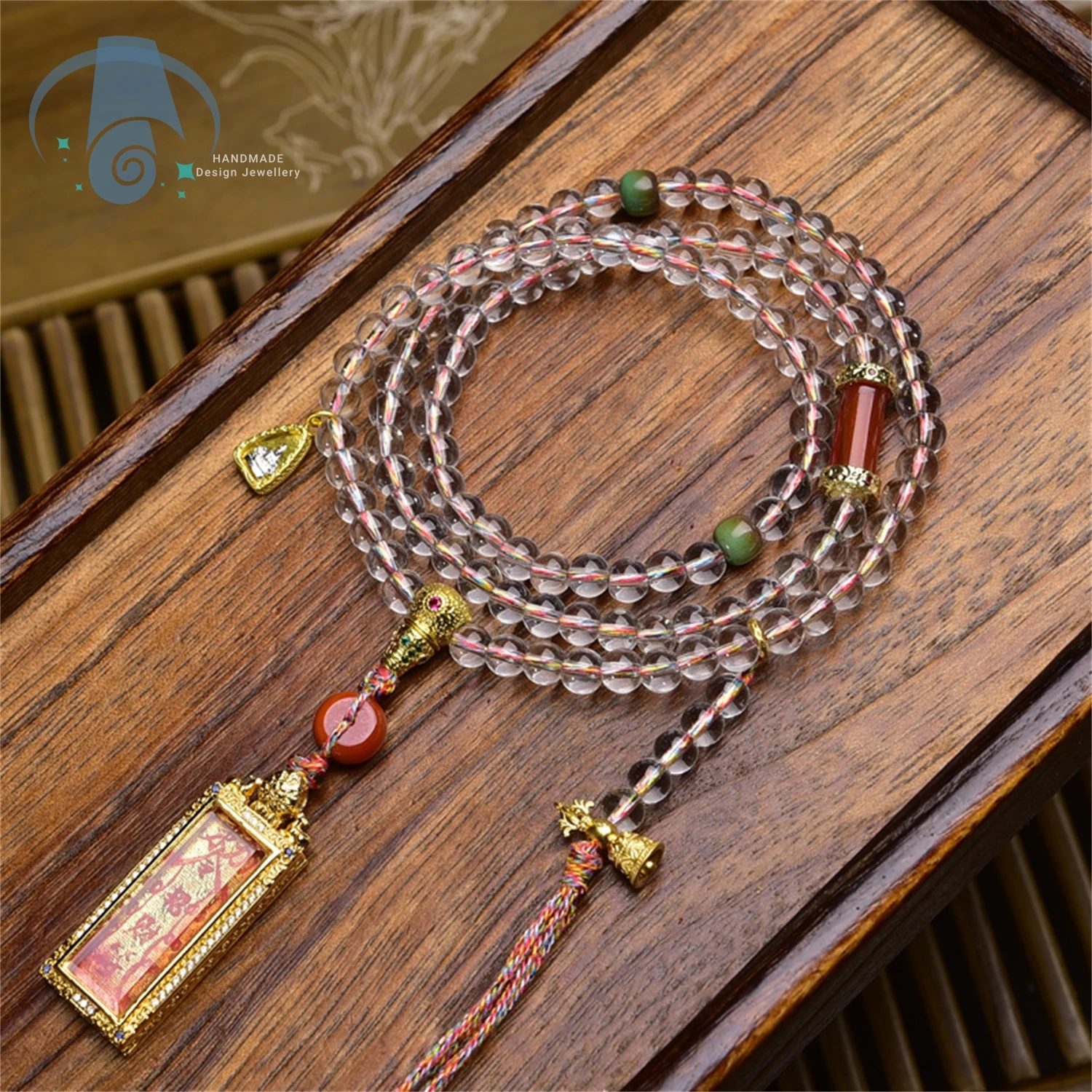 

Стеклянные бусины Мала, 108 бусин, буддийское молитвенное ожерелье Мала, стеклянное ожерелье в тибетском стиле, унисекс, украшения из бисера ручной работы для медитации, йоги