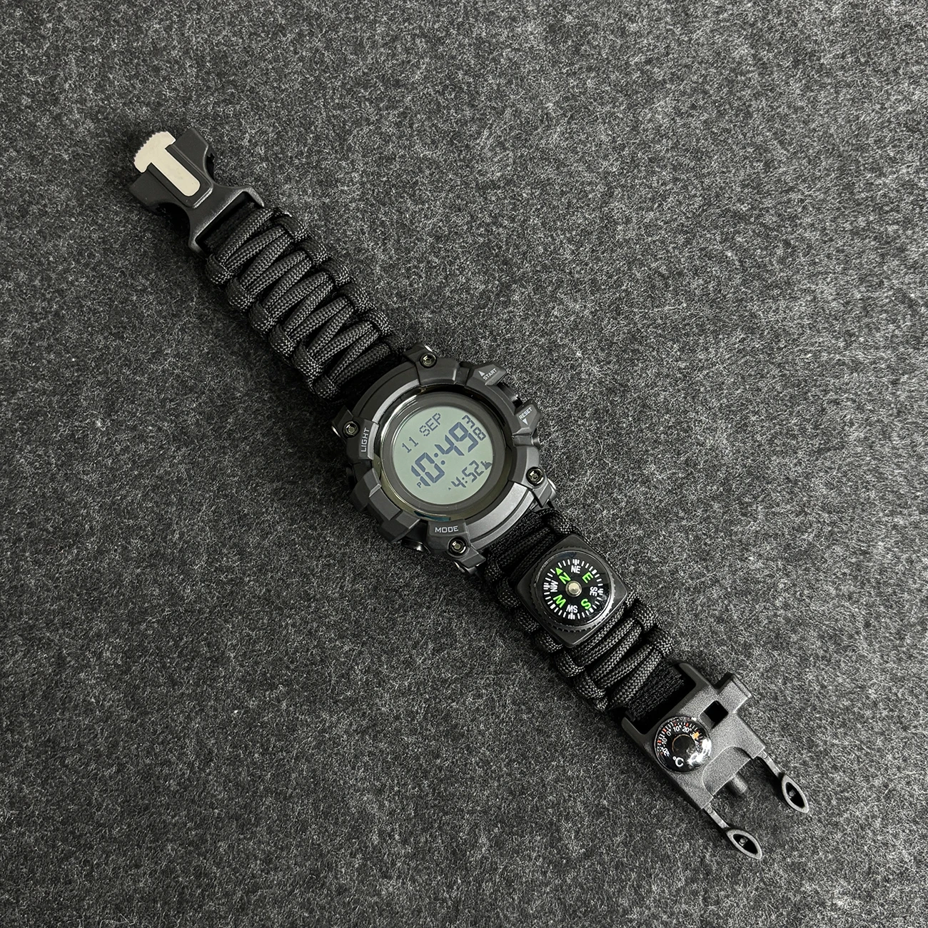 ساعة صلاة إسلامية للرجال ساعة أذان بوصلة متعددة الوظائف ساعة يد رقمية مضيئة مقاومة للماء ساعة نجاة خارجية #5