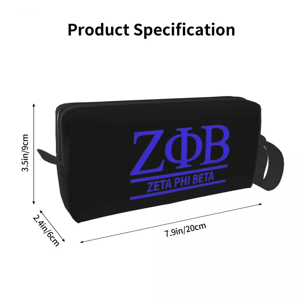 Zeta Phi Beta Greek Letter 1920 ZOB Makeup Bag Cosmetic Organizer Storage Dopp Kit for Women Beauty Travel Pencil Case