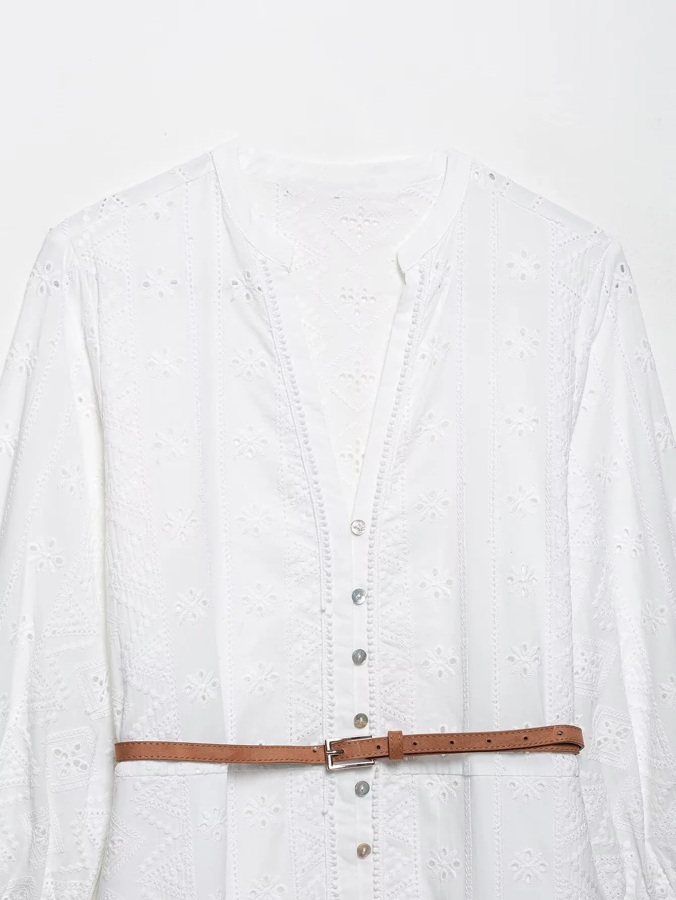 PB&ZA2025 Mini abito stile moda con ricamo cavo da donna nuovo estivo