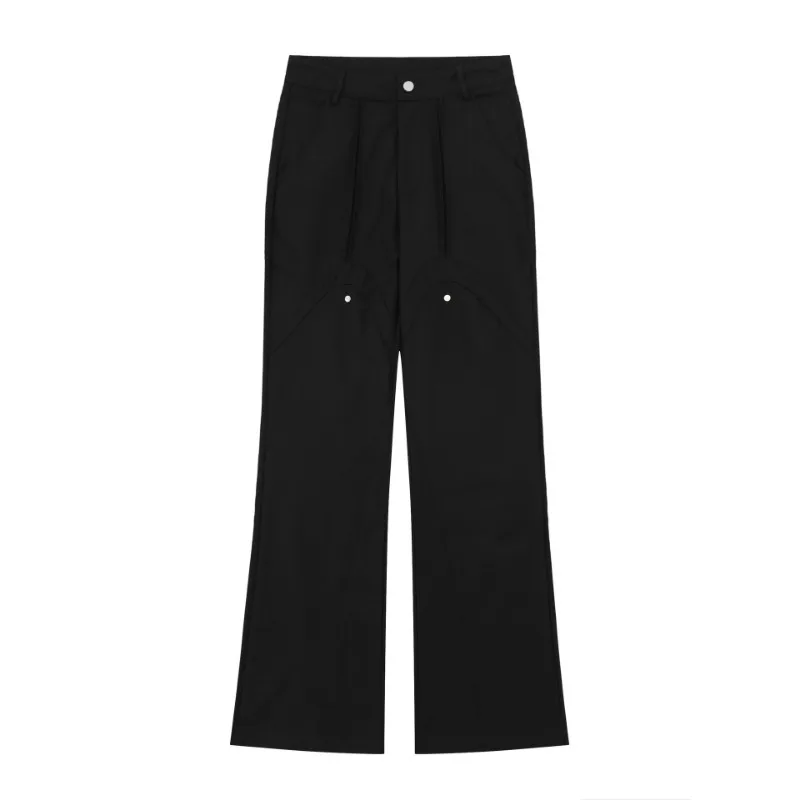 OR FL Women's American Streetwear Brand Wei La Suit Pants Vibe Staraight Drooping Sensation Retro Black Slacks Trousers Y2k