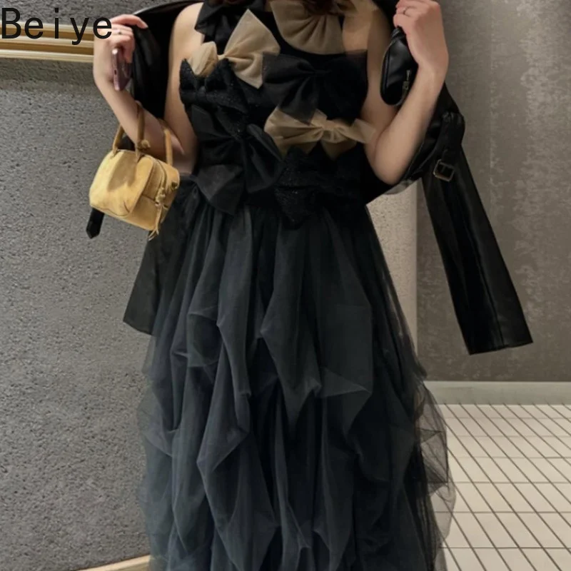 Three-dimensional Big Bow Knitted Vest for Women Japanese Style Mesh Sleeveless Camisole Female Summer Sleeveless Tanks Top
