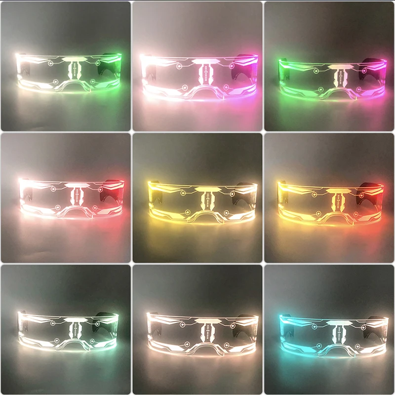 Acryl-LED-Leuchtbrille Neon-Fluoreszenz-Brille Cosplay-Requisiten Leuchtende Lichtbrille Tanzkostüm – Detail 6