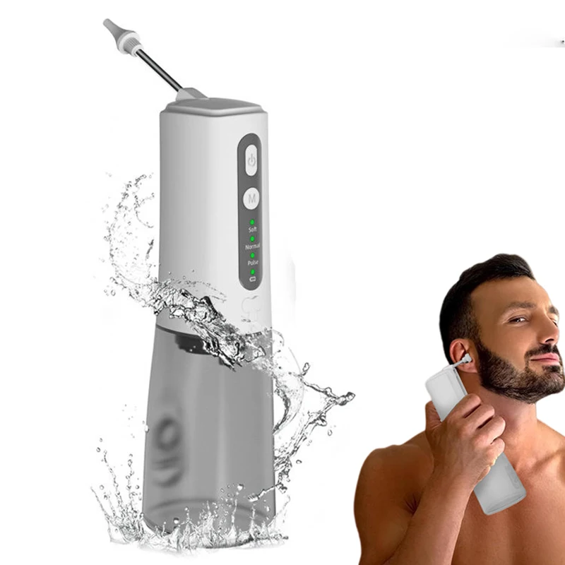 

Electric Ear Wash Earwax Rinsing Set Portable Personal Care Cleaning Tool With 4 Interchangeable Heads for Family Travel