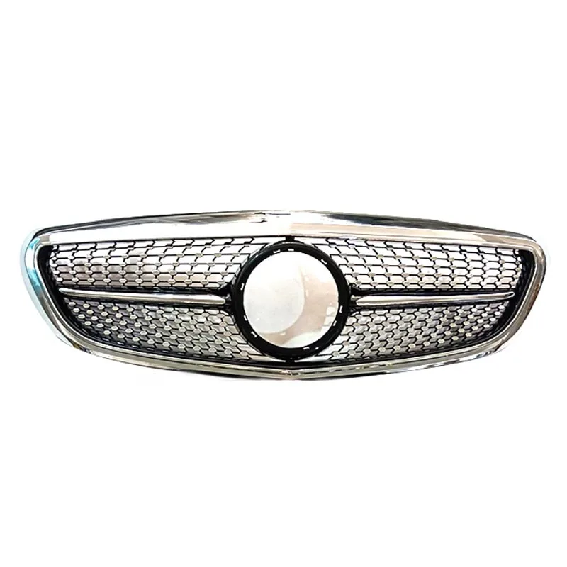 Front Bumper Grille Racing Grill Facelift Diamond Mesh For Mercedes Benz C W205 Exclusive Elegance C220 C250 C300 C350 2014-2021