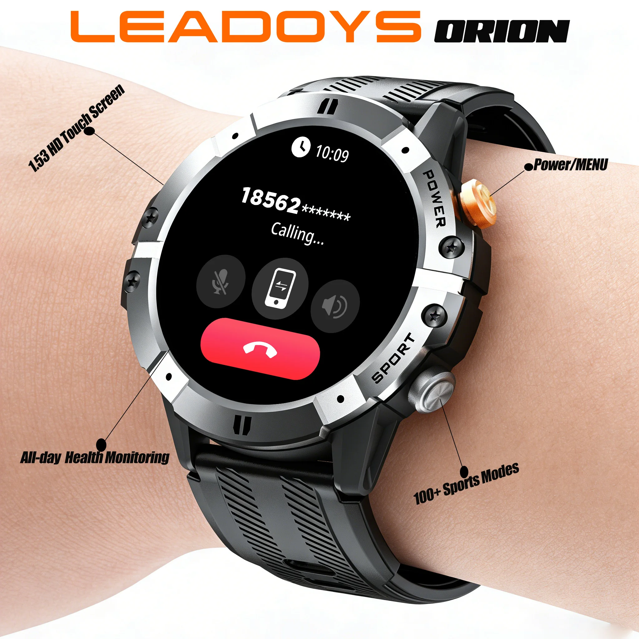 

Умные часы LEADOYS C29 с Bluetooth-звонками, экраном 1,52 дюйма, водонепроницаемостью до 10 м, расширенным алгоритмом отслеживания сна, голосовым управлением ИИ и 120 спортивными режимами