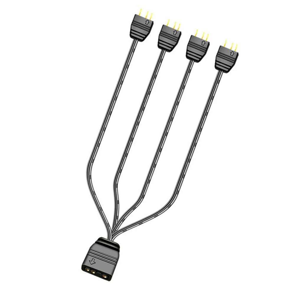 Synchronization Hub 3pin Widely Compatible Black Super Long Adapters Line Expansion 5v 1 In 2 / 1 In 4 Pc Hardware Cables