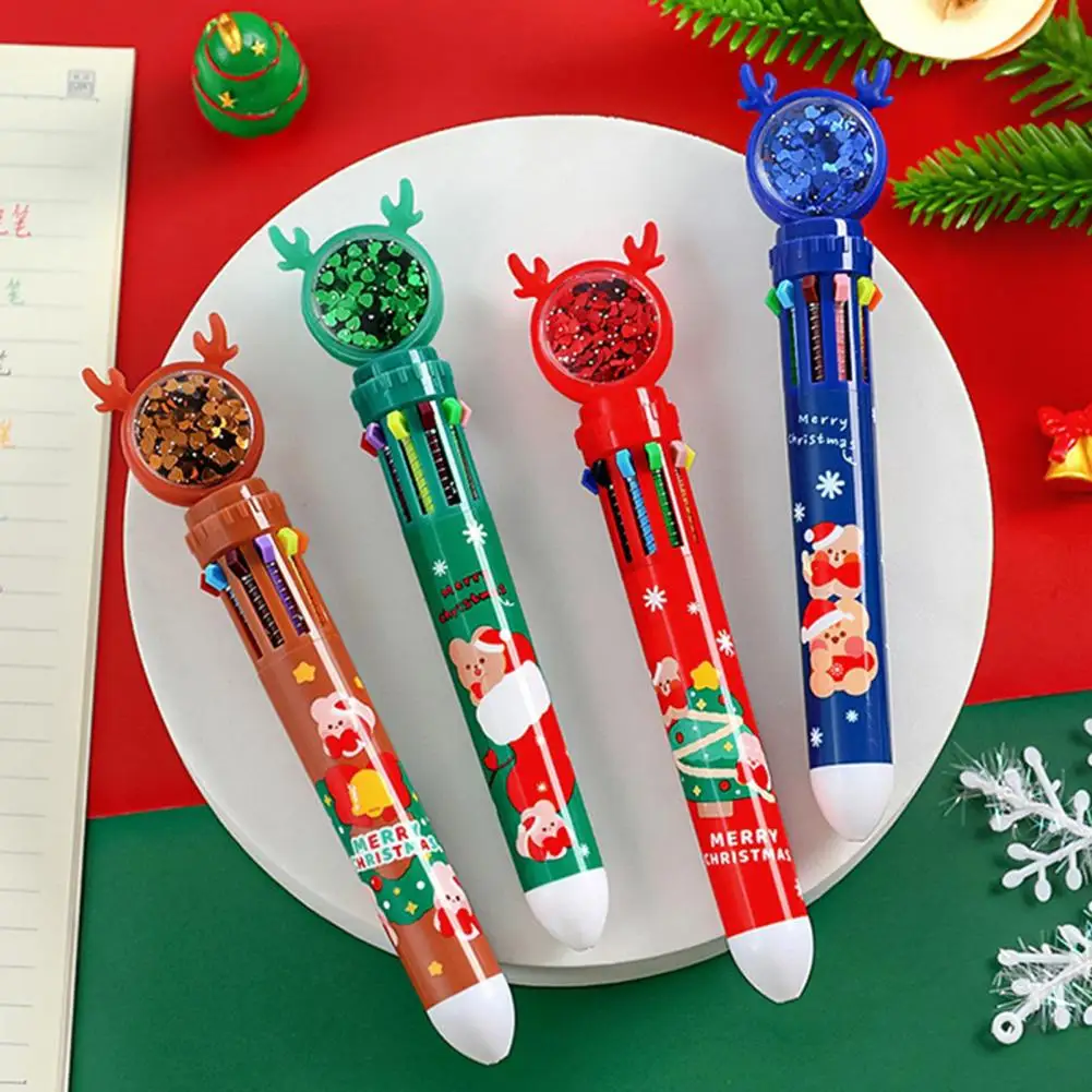 Pen Multi-purpose Stationery Smooth Writing Cartoon Antler 10 Multicolored Refill Ballpoint Pen   Writing Pen  for Children