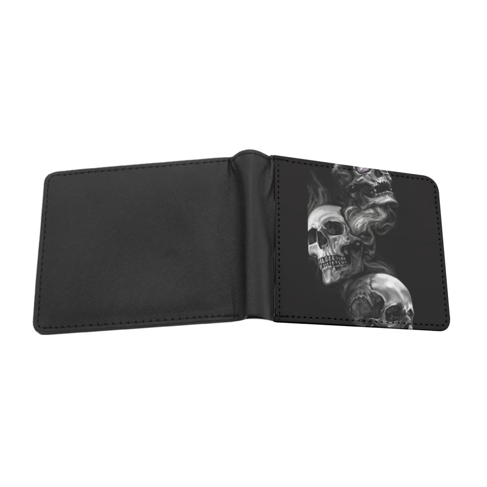 Skulls And Smoke New Print Wallet Short Men Wallets Credit Card Holder Purses Personalized Print Vintage Multifunction Money