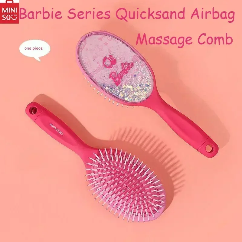 

MINISO Barbie Series Quicksand Airbag Massage Comb Cute Girls Long Hair Comb massage and smooth hair Stretchy air cushioncombs