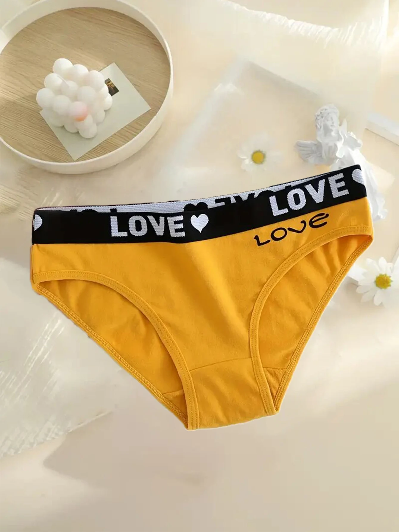 กางเกงในพิมพ์ลายตัวอักษร 5 ชิ้น, กางเกงชั้นในสตรียืดสบายและระบายอากาศได้, ชุดชั้นในสตรีและชุดชั้นใน