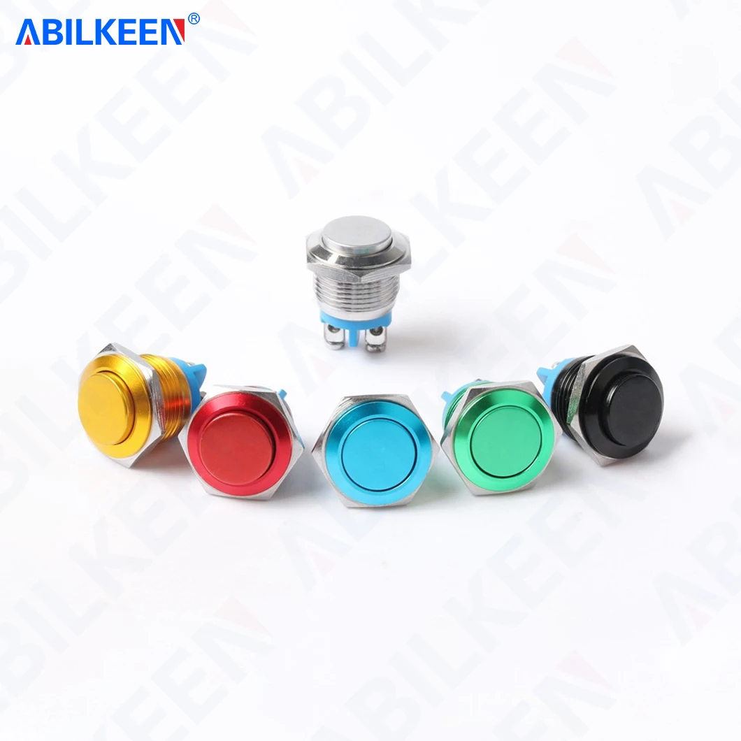 

20 шт./лот ABILKEEN 19 мм 1NO мгновенный кнопочный переключатель с плоской/выпуклой поверхностью металлический кнопочный переключатель с 2-контактной винтовой клеммой