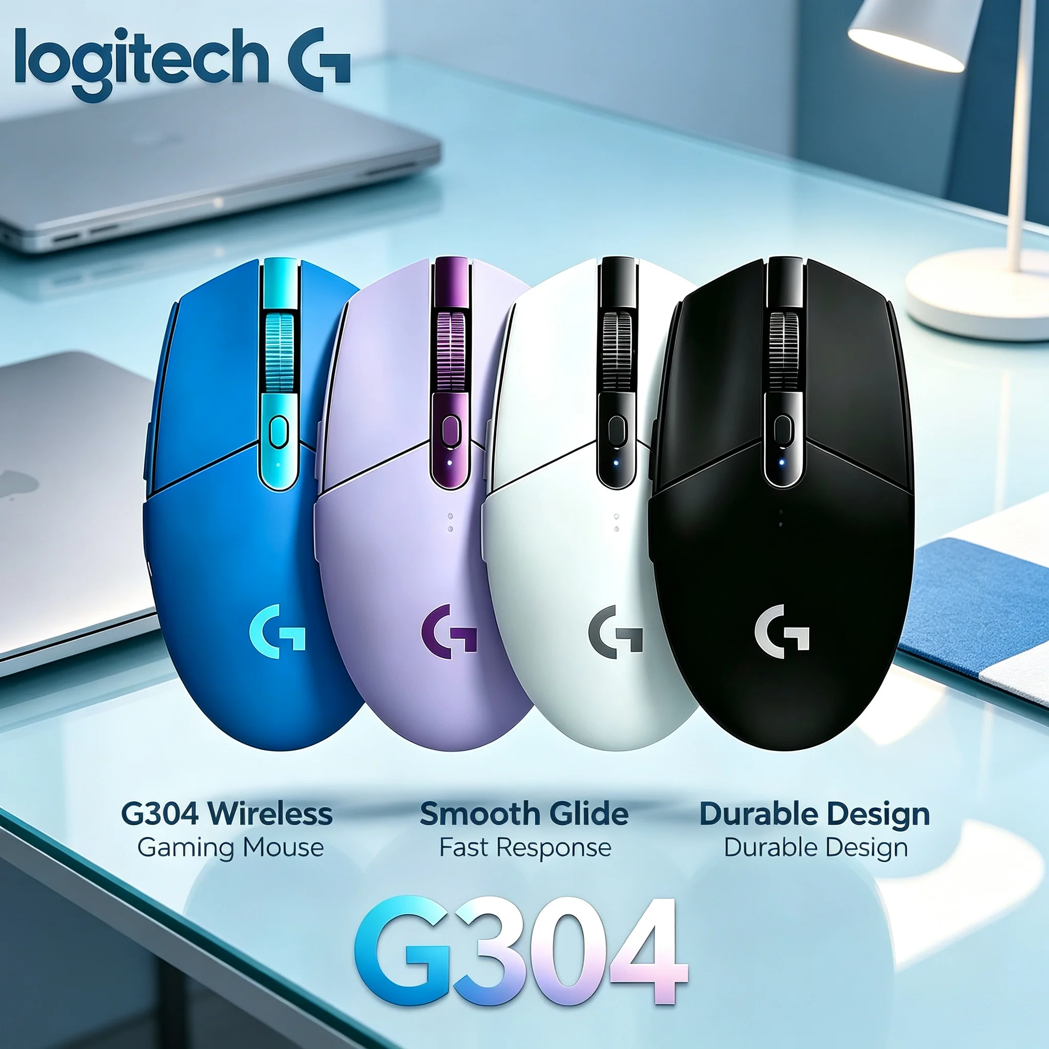 Logitech G304 Lightspeed Wireless Gaming Mouse Responsive Clicks Durable Structure Mice For Heavy Use