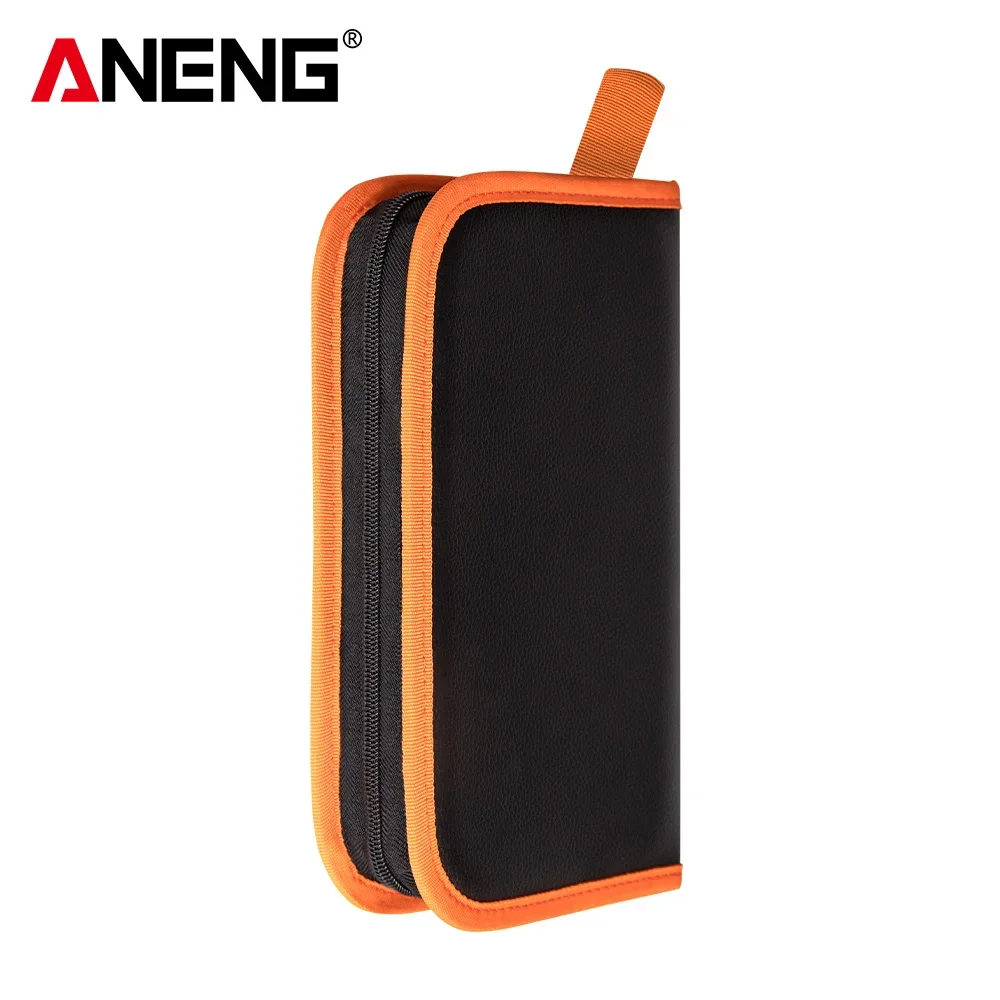 ANENG Multifunctional Tool Storage Bag Wear‑Resistant Leather Portable Carry Pouch For Electrical Repair Tools Organizer Case