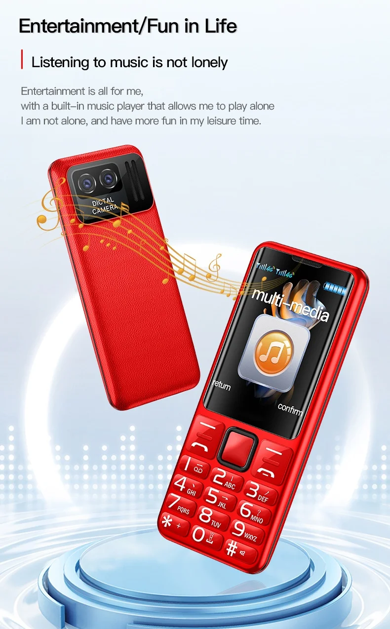 I79 (H6) 4G Elderly Mini Cellphone 2.4Inches TFT Screen 32MB RAM No Camera Torch Dual SIM English Keyboard Mobile Phone