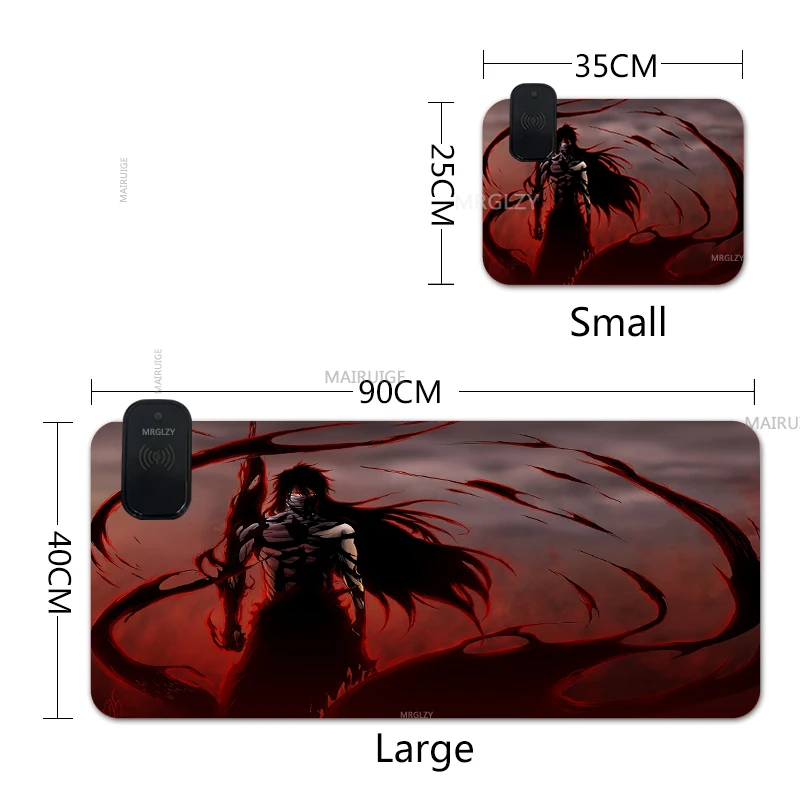 BLEACH Wireless Charging Mouse Pad Table Mats Rugs Charge DeskPad Chigo Game Accessories MouseMat Mousepad Toushirou Rubber Mat