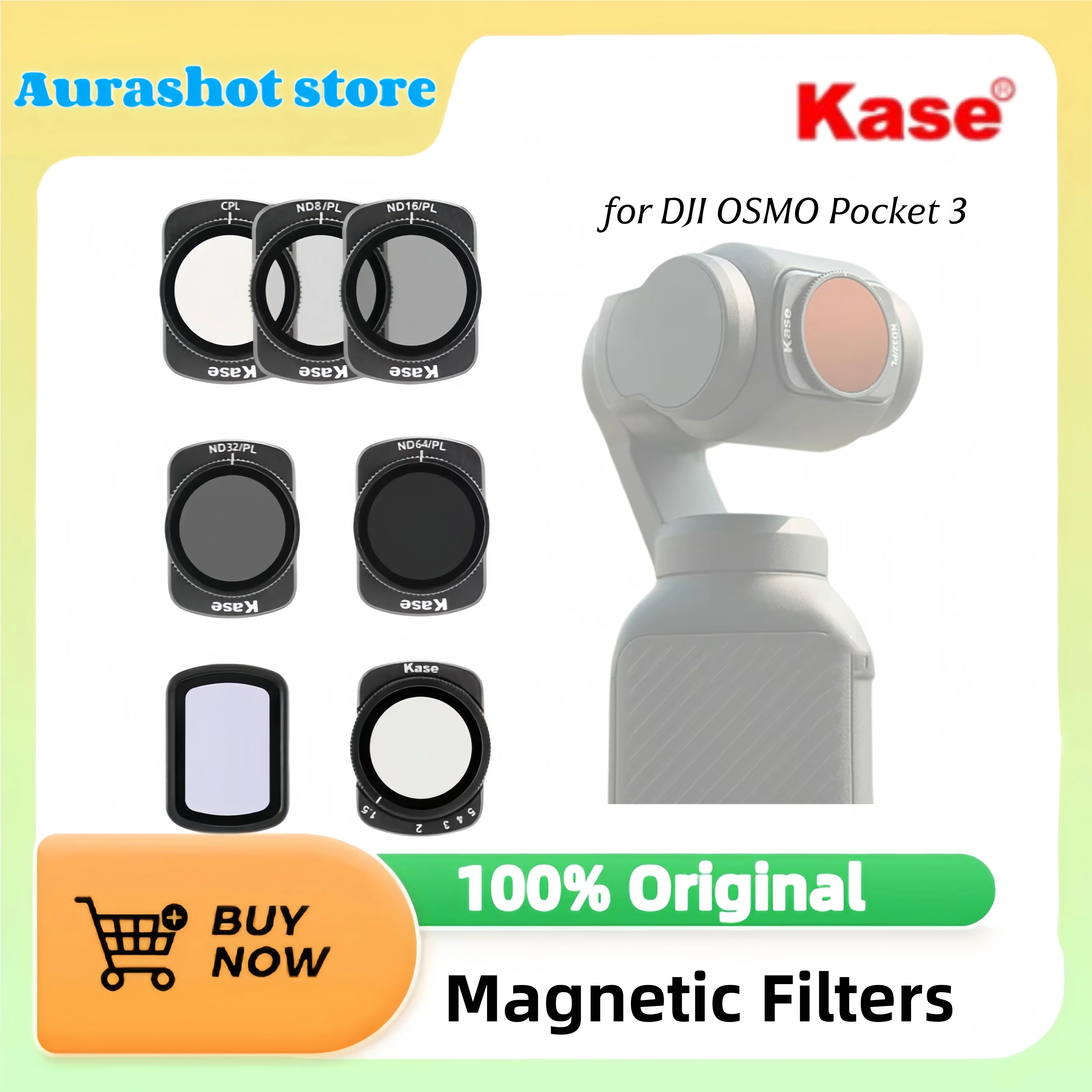 Kase Magnetic Filters CPL/ND/Variable ND/Light Pollution Filter for DJI OSMO Pocket 3 Camera
