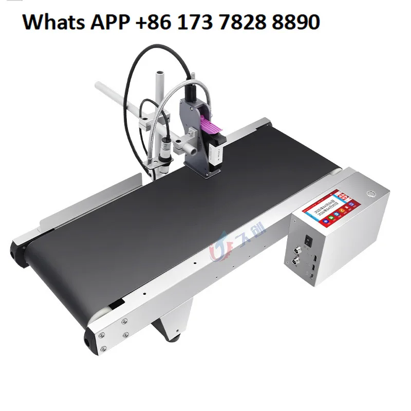 Desktop automatic assembly line inkjet printer Production date Batch number Desktop coding and conveying all-in-one machine