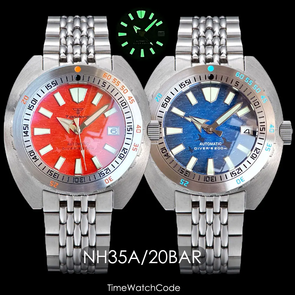 

Tandorio Diving Watch for Men 42mm NH35A Automatic Mechanical 20BAR Sapphire Crystal 200m Waterproof Rotating Bezel Luminous