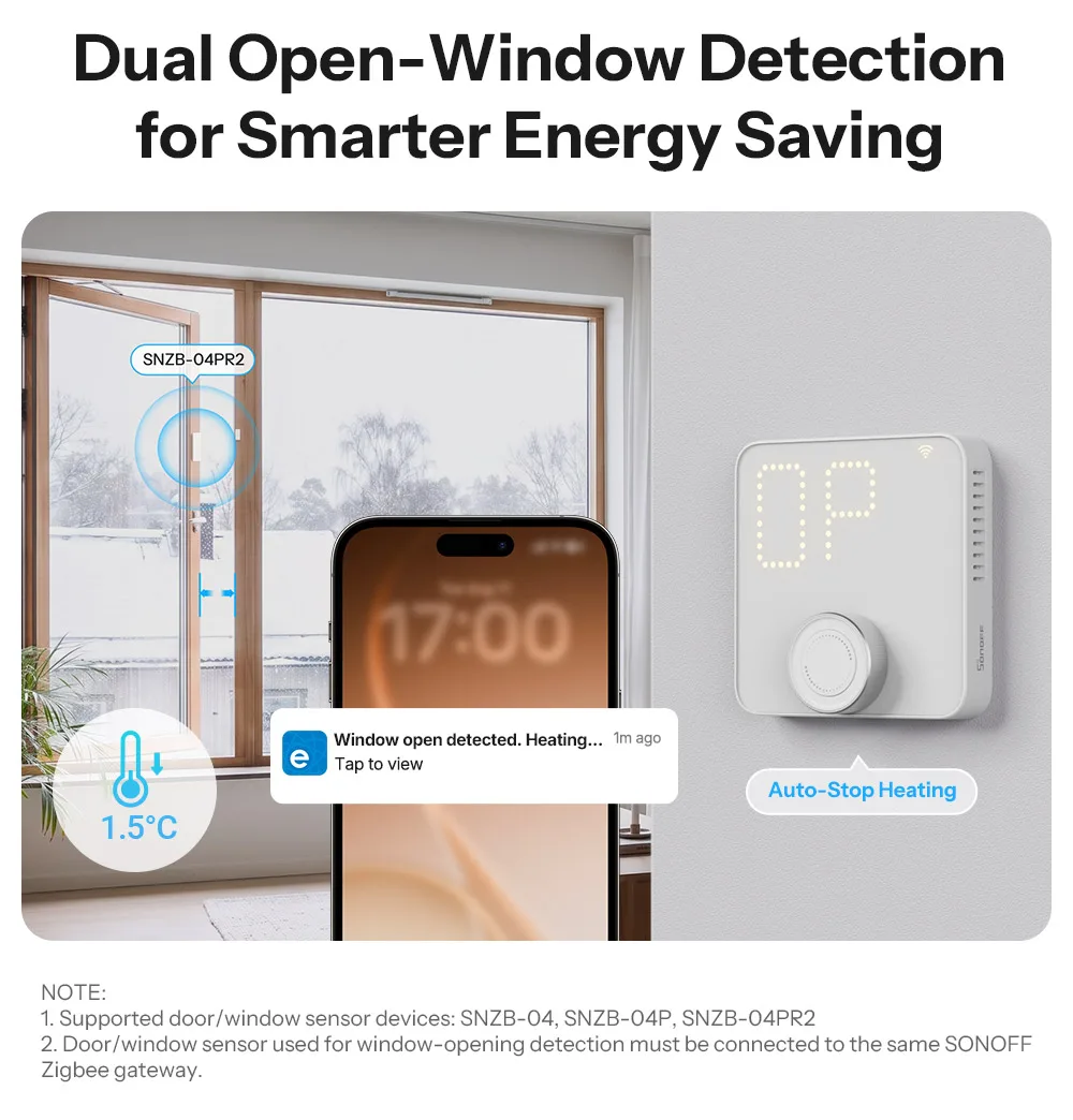 SONOFF Thermostat-Kern Zigbee Smart Thermostat TP-WGZBA, Doppelte Ausgänge, für Hydronik-Heizung & Heizkessel, kompatibel mit Home Assistant. – Detail 8