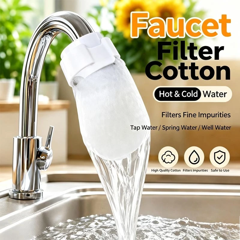 30-120PCS Thickened Universal Faucet Water Filter Pad Sediment Rust Remover for Tap Well Spring Water Splash Proof Purifier