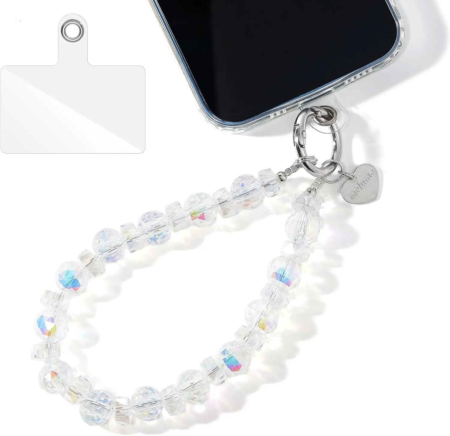 

Crystal Beaded Phone Wrist Strap for Women,Phone Charm Cellphone Layard Chain with Tether Tab