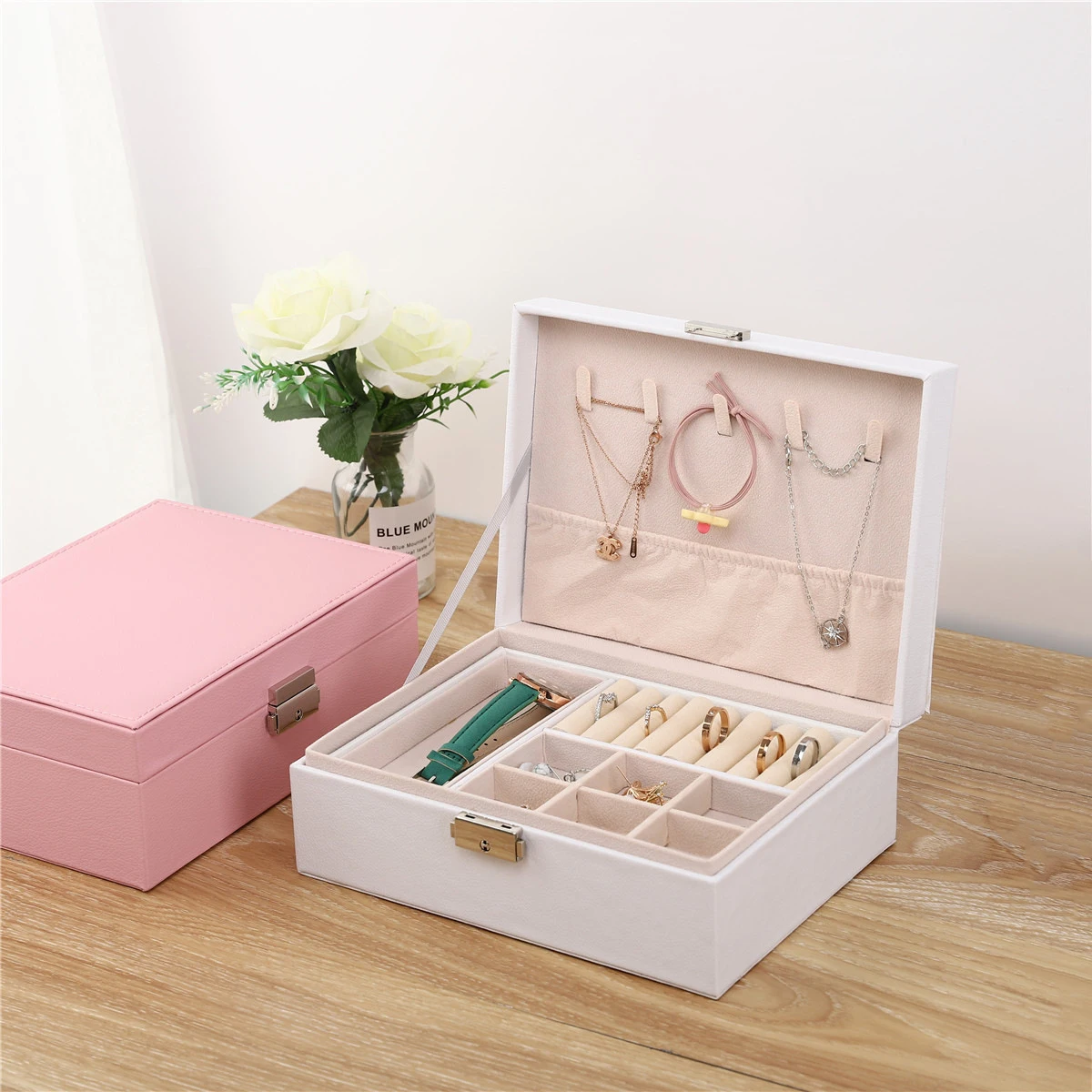 صندوق تخزين مجوهرات بسعة كبيرة ، 1 أو #3