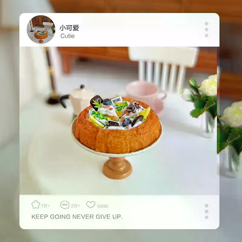 ขนมบาสก์จิ๋วสำหรับบ้านตุ๊กตา ขนาด 1/12 ของเล่นทำขนม DIY ขนมหวานจำลอง ของตกแต่งบ้านตุ๊กตา ของเล่นเสริมสร้างจินตนาการสำหรับเด็ก