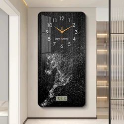 Modern light luxury clock wall clock living room home fashion simple atmosphere porch decorative painting hanging on the wall