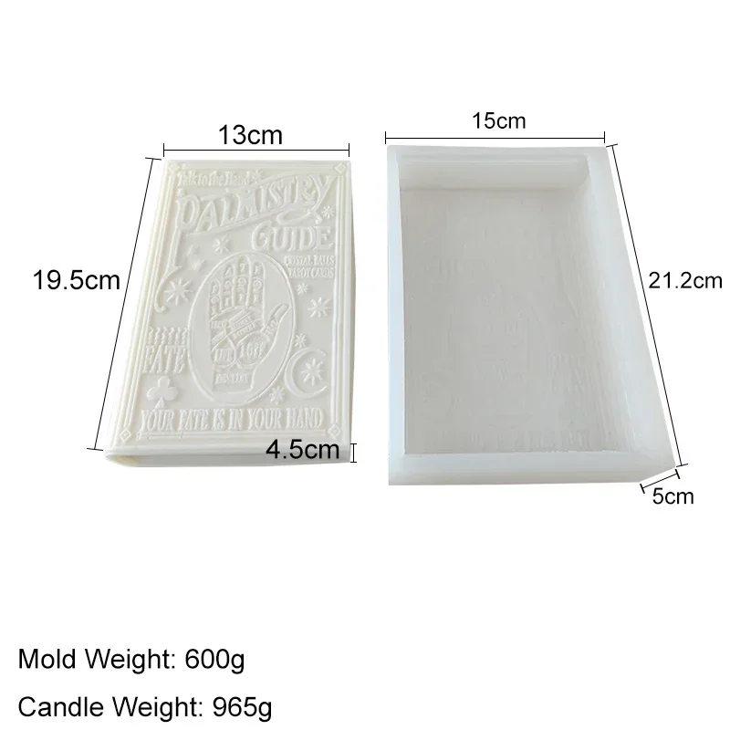 Booklet Silicone Candle Mold Handmade Decoration Gift Candle Making 3D Large Palmistry Guide Book Mould