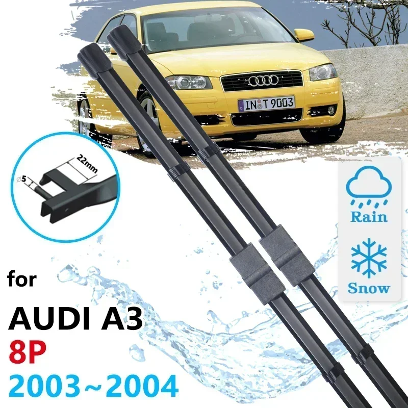 For Audi A3 8P 2003 2004 Brushes Flat Cutter Cleaning Windscreen Windshield Window Accessories Auto Part Car Front Wiper Blades