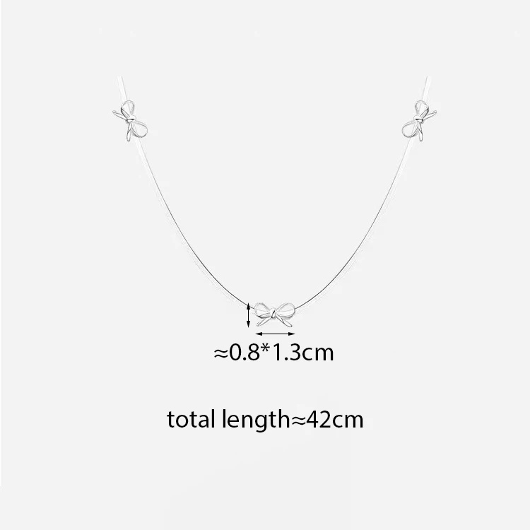 Silver Color Bowknot Irregular Necklaces for Fashion Women Exquisite Fashion Jewelry Party Luxurious Accessories