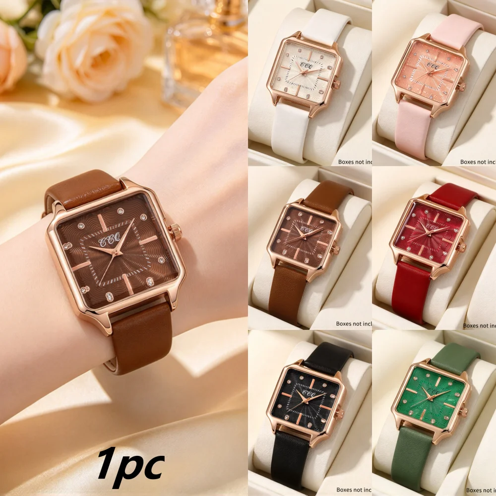 1PC Fashionable and Versatile Square Dial Women's Quartz Watch Christmas Valentine's Day Gift Not Including Gift Box