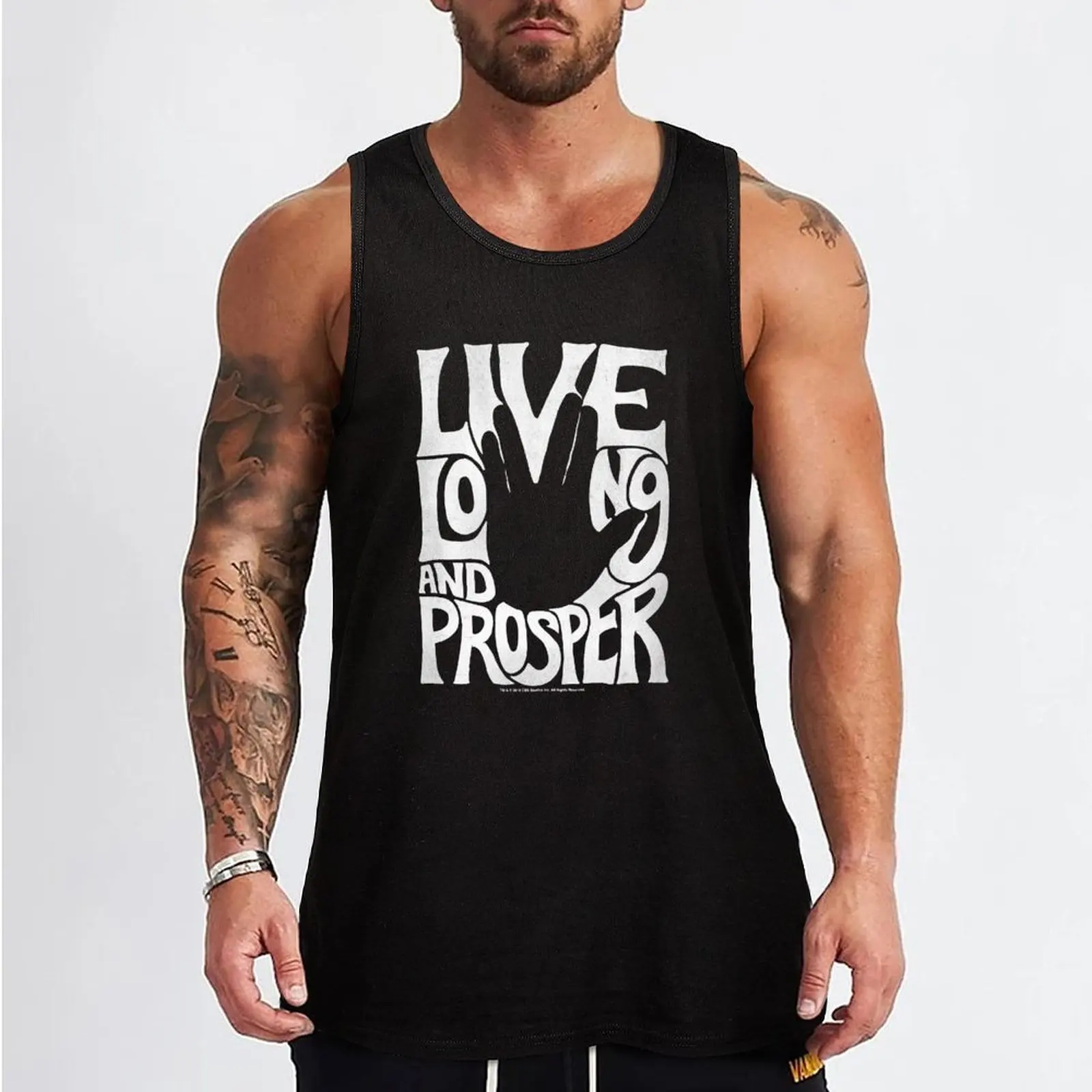 Star Trek: The Original Series Live Long And Prosper Vintage Poster Tank Top Men's gym basketball gym shirt man