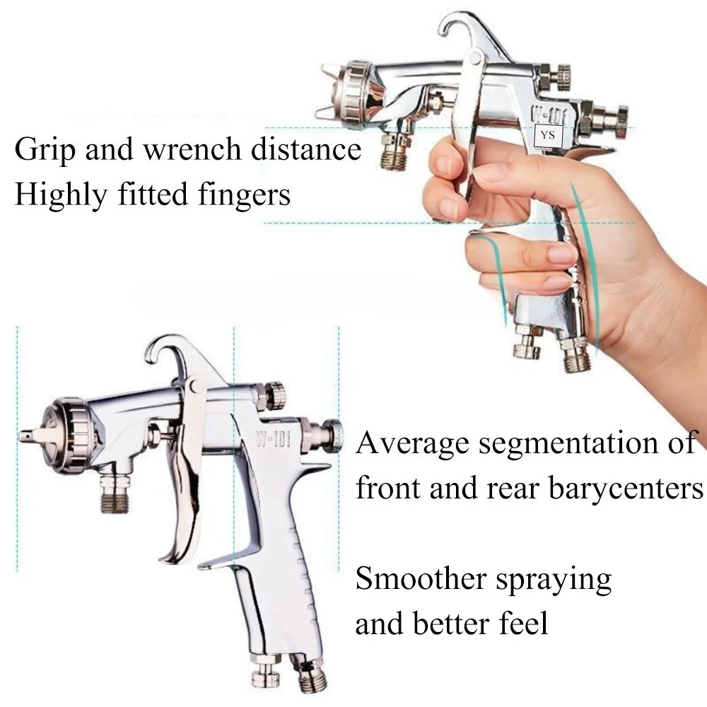 W-101 Spray Gun Large Caliber Automotive Furniture Topcoat High Atomization Paint Spraying Tool Spray Gun Link Diaphragm Pump